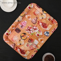 Поднос пластиковый прямоугольный Доляна «Кокетство», 37,5×28 см, рисунок МИКС Поднос пластиковый прямоугольный Доляна «Кокетство», 37,5×28 см, рисунок МИКС