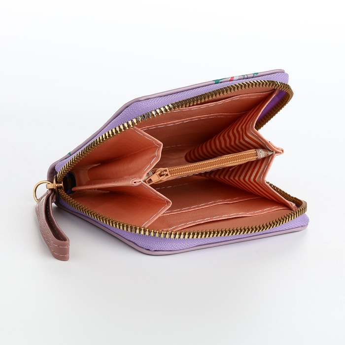 Кошелёк женский на молнии, лакированный, цвет сиреневый Кошелёк женский на молнии, лакированный, цвет сиреневый
