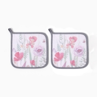 Набор прихваток Этель "Маки" 2 шт, 19х19см,саржа,100% х/л,ватин 250г/м2 Набор прихваток Этель "Маки" 2 шт, 19х19см,саржа,100% х/л,ватин 250г/м2