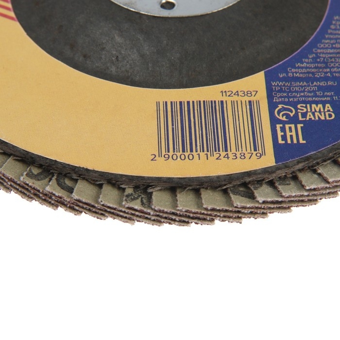 Круг лепестковый торцевой ТУНДРА, 125 х 22 мм, Р120