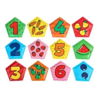 Мемо-игра: развивающие наклейки - присоски многоразовые для игры в ванной &laquo;Весёлый счёт&raquo;, найди пару, 6 пар, 12 стикеров EVA, Крошка Я