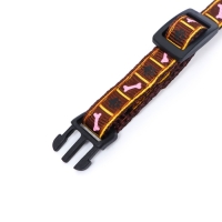 Ошейник двухслойный с фастексом "Косточки и лапки", 30 х 1 см, коричневый Ошейник двухслойный с фастексом "Косточки и лапки", 30 х 1 см, коричневый