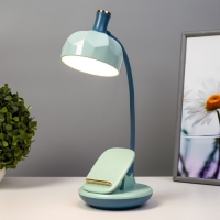 Настольная лампа Эдельс LED 3Вт 3000-6000К USB АКБ лазурный 12,5х12,5х39,5 см RISALUX Настольная лампа Эдельс LED 3Вт 3000-6000К USB АКБ лазурный 12,5х12,5х39,5 см RISALUX