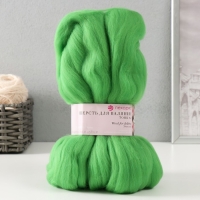 Шерсть для валяния 100% тонкая шерсть 50гр (434 зелёный) Шерсть для валяния 100% тонкая шерсть 50гр (434 зелёный)