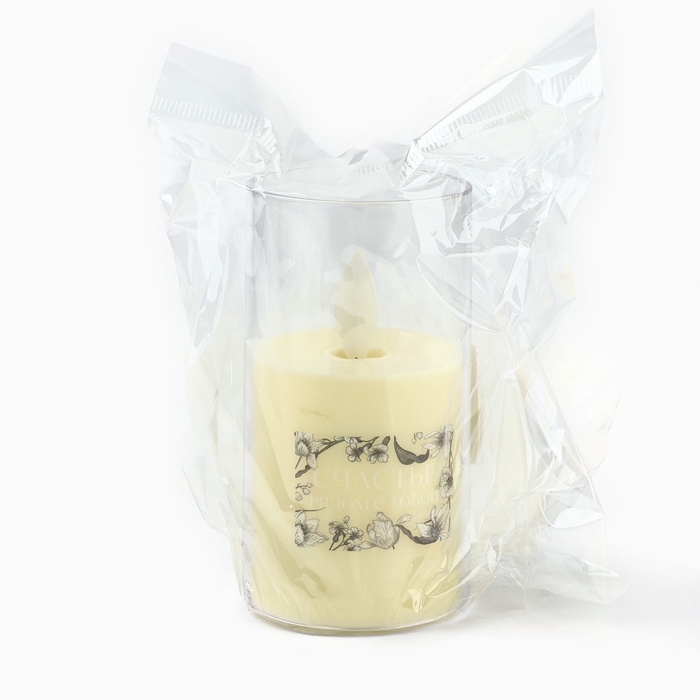 Свеча светодиодная, мод. СВ-21 &laquo;Счастье рядом с тобой&raquo;, 5,3 х 10,5 см.