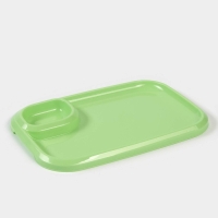 Блюдо для шашлыка с соусницей 30,3×21×2,5 см, цвет зеленый Блюдо для шашлыка с соусницей 30,3×21×2,5 см, цвет зеленый