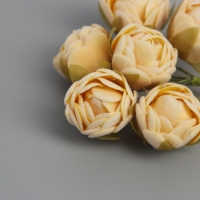 Декор для творчества "Пионы" жёлтые (1 набор=1 букет) в букете 6 шт 2,5х10,5 см Декор для творчества "Пионы" жёлтые (1 набор=1 букет) в букете 6 шт 2,5х10,5 см