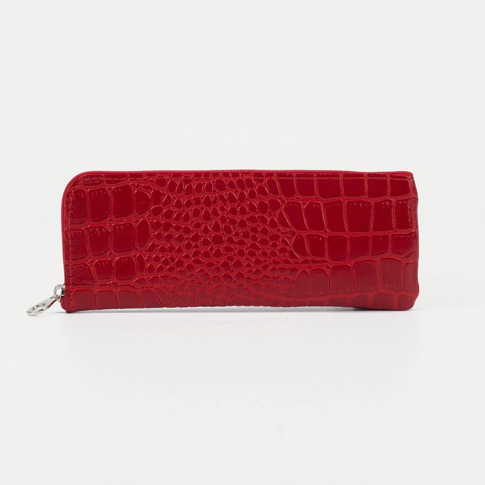 Ключница на молнии, длина 16 см, кольцо, цвет красный