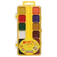 Акварель 12 цветов "Каляка-Маляка", медовая, без кисти, пластик Акварель 12 цветов "Каляка-Маляка", медовая, без кисти, пластик