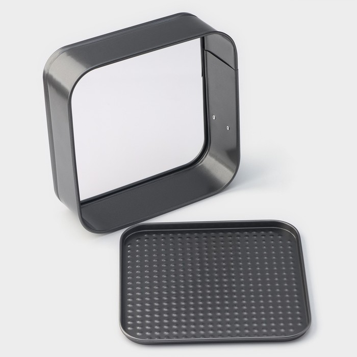 Форма для выпечки Доляна «Элин. Квадрат», 21,5×6,5 см, съёмное дно, антипригарное покрытие, цвет чёрный Форма для выпечки Доляна «Элин. Квадрат», 21,5×6,5 см, съёмное дно, антипригарное покрытие, цвет чёрный