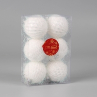 Набор шаров пластик d-6 см, 6 шт "Бенеце" белый Набор шаров пластик d-6 см, 6 шт "Бенеце" белый