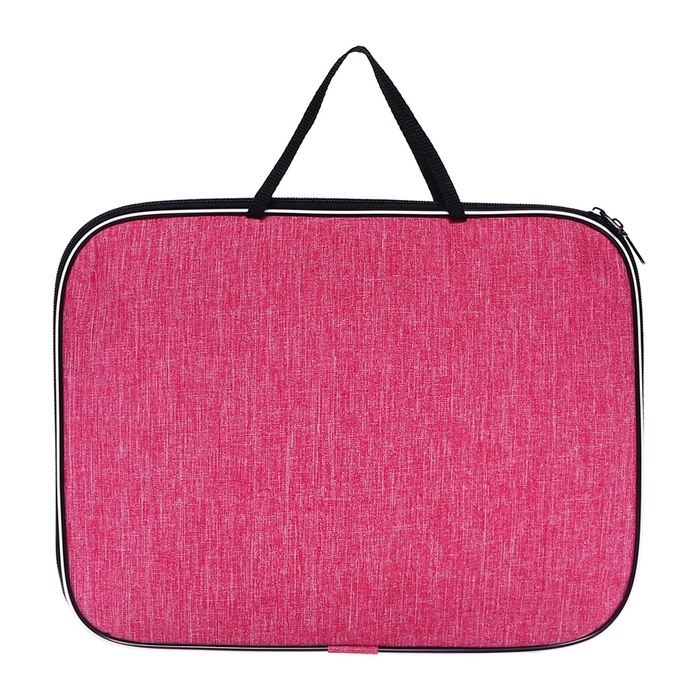 Папка с ручками текстильная А4, Calligrata Папка с ручками текстильная А4, Calligrata "Офис", для бумаг, для офиса, нейлон 600D, лён, розовая, ПМ/1, 350 х 270 х 20 мм