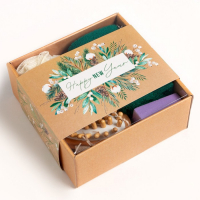 Новогодний подарочный набор Этель "Happy new year", полотенце 30х60 см и аксессуары Новогодний подарочный набор Этель "Happy new year", полотенце 30х60 см и аксессуары