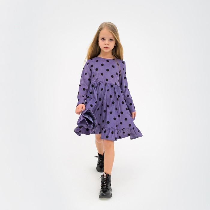 Платье детское KAFTAN "Горох", р. 30 (98-104), сиреневый