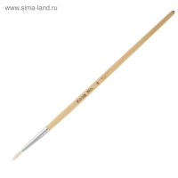 Набор кистей коза, 3 штуки (№1, 2, 3), круглые, с деревянными ручками, в блистере