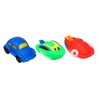 Набор резиновых игрушек для ванны &laquo;Транспорт&raquo;, с пищалкой, 3 шт, виды МИКС, Крошка Я