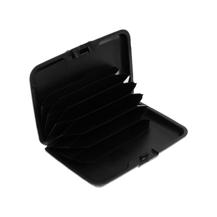 Визитница пластиковая, поверхность алюминиевая, 7 отделений внутри, МИКС Визитница пластиковая, поверхность алюминиевая, 7 отделений внутри, МИКС