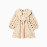 Платье для девочки из фланели KAFTAN размер 30 (98-104 см), бежевый Платье для девочки из фланели KAFTAN размер 30 (98-104 см), бежевый