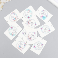 Бирка картон "Новогодние веточки" набор 10 шт (5 видов) 4х6 см Бирка картон "Новогодние веточки" набор 10 шт (5 видов) 4х6 см