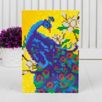 Алмазная мозаика с частичным заполнением на подставке &laquo;Павлин&raquo;, 13 х 19 см, картон