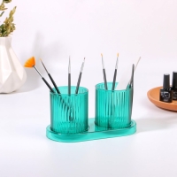 Набор органайзеров - подставок для хранения маникюрных/косметических принадлежностей, на подставке, 20 &times; 10 &times; 10 см, цвет прозрачный/МИКС