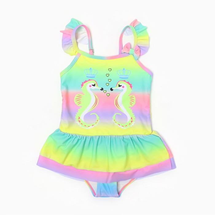 Купальник слитный для девочек, цвет салатовый, рост 122-128 см