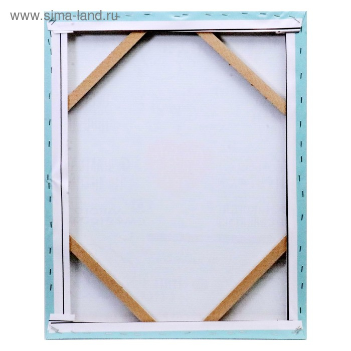 Картина на холсте "Правила дома" на голубом 40х50 см