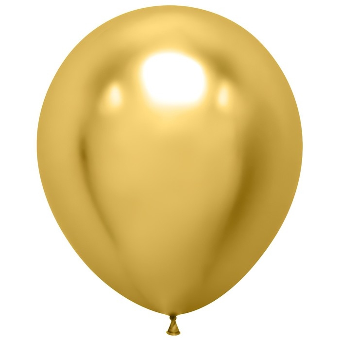 Шар латексный 18", золото, хром, набор 10 шт.