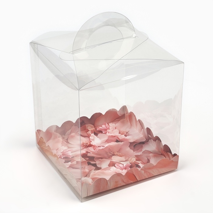 Коробка кондитерская, сундук, упаковка, &laquo;Цветов сияние&raquo;, 16 х 16 х 18 см