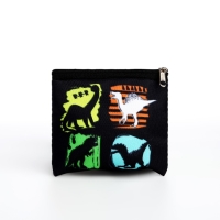 Кошелек детский текстильный "Дино", 11х9х0,5 см, цвет черный Кошелек детский текстильный "Дино", 11х9х0,5 см, цвет черный