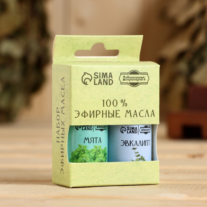 Набор эфирных масел 2 шт Набор эфирных масел 2 шт "Эвкалипт, Мята" по 15 мл
