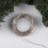 Гирлянда &laquo;Нить&raquo; 50 м роса, IP44, серебристая нить, 500 LED, свечение белое, 8 режимов, 31 В