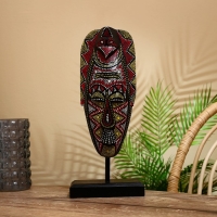 Маска "Чудо" на подставке, албезия 15х10х43 см Маска "Чудо" на подставке, албезия 15х10х43 см