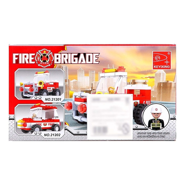 Конструктор Пожарная бригада «Джип», 58 деталей Конструктор Пожарная бригада «Джип», 58 деталей