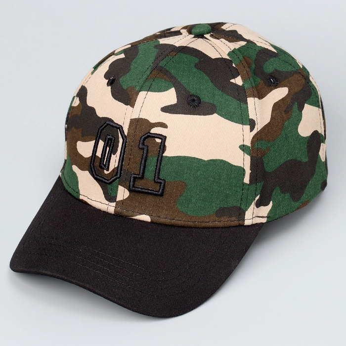 Кепка детская для мальчика &laquo;01&raquo;, цвет хакки, р-р 52-54, 5-7 лет