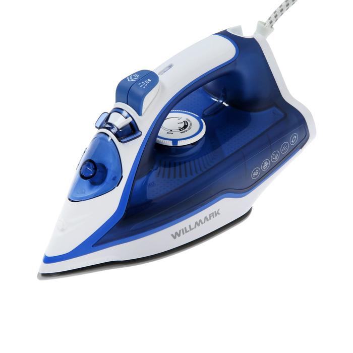 Утюг WILLMARK SI-2267CB, 2200 Вт, антипригарная подошва, 20 г/мин, 210 мл, сине-белый Утюг WILLMARK SI-2267CB, 2200 Вт, антипригарная подошва, 20 г/мин, 210 мл, сине-белый