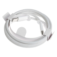 Кабель Type-C - Type-C, 3 А, 60 W, 1 м, передача данных, оплётка ткань, белый Кабель Type-C - Type-C, 3 А, 60 W, 1 м, передача данных, оплётка ткань, белый