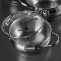 Набор кастрюль &laquo;Медея&raquo;, 3 предмета: 1,6 л, 2,2 л, 3,2 л, капсульное дно, крышки, индукция