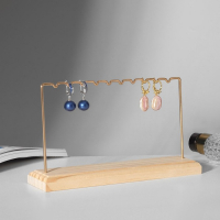 Подставка под серьги, 1 ярус, на 5 пар серёг, 21,7&times;5&times;12, цвет золото