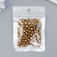 Декор для творчества пластик "Шарики. Матовое золото" d=3-8 мм, набор 10 гр