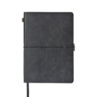 Ежедневник датированный 2024 A5 176 листов, deVENTE.Saltos, мягкая обложка из искусственной кожи, ляссе, кремовый блок 70 г/м2, чёрный Ежедневник датированный 2024 A5 176 листов, deVENTE.Saltos, мягкая обложка из искусственной кожи, ляссе, кремовый блок 70 г/м2, чёрный