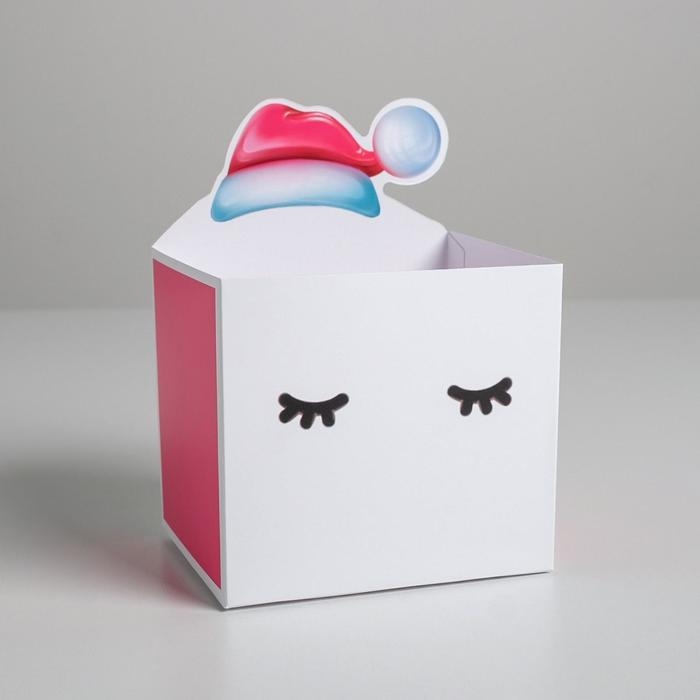 Коробка новогодняя для мини-букетов &laquo;С Новым годом&raquo;, глазки, 12 х 16,5 х 10 см , Новый год