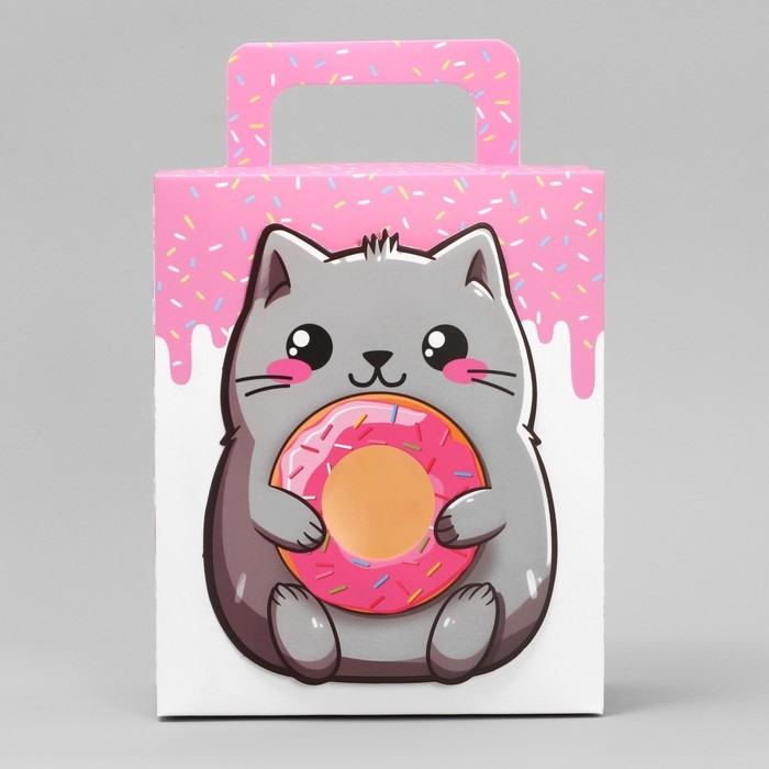 Коробка подарочная складная, упаковка, &laquo;Котик&raquo;, 18 x 15 x 7.5 см