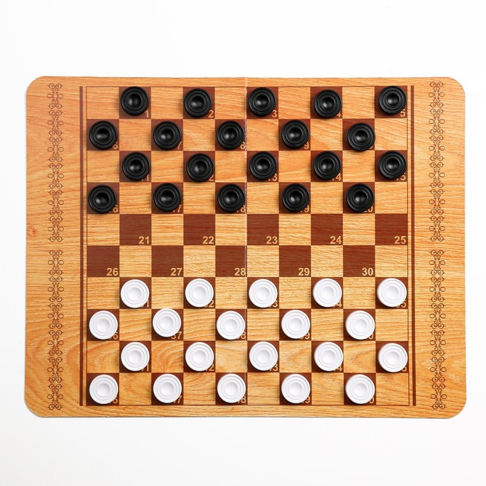 Шашки, настольная игра Шашки, настольная игра "Русские и международные", поле 42 х 32 см