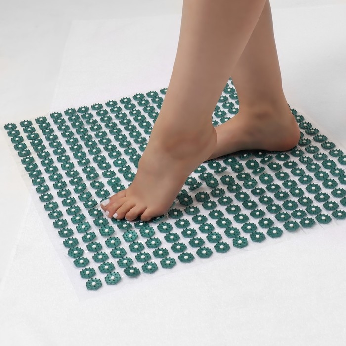 Ипликатор-коврик, основа ПВХ, 360 модулей, 56 &times; 62 см, цвет прозрачный/зелёный