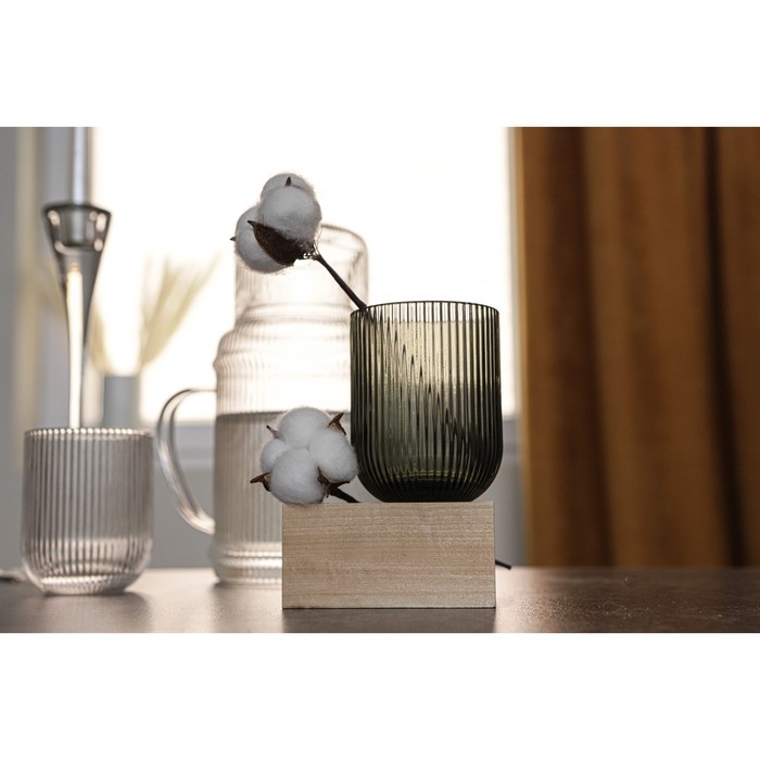 Стакан стеклянный Magistro «Грани», 260 мл, 7,5×9,5 см, цвет графит Стакан стеклянный Magistro «Грани», 260 мл, 7,5×9,5 см, цвет графит