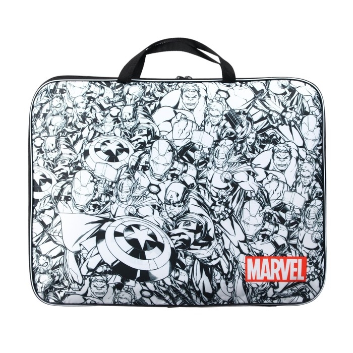 Папка для черчения и рисунков А3, 470х350х20 мм с ручками, текстильная,Мстители