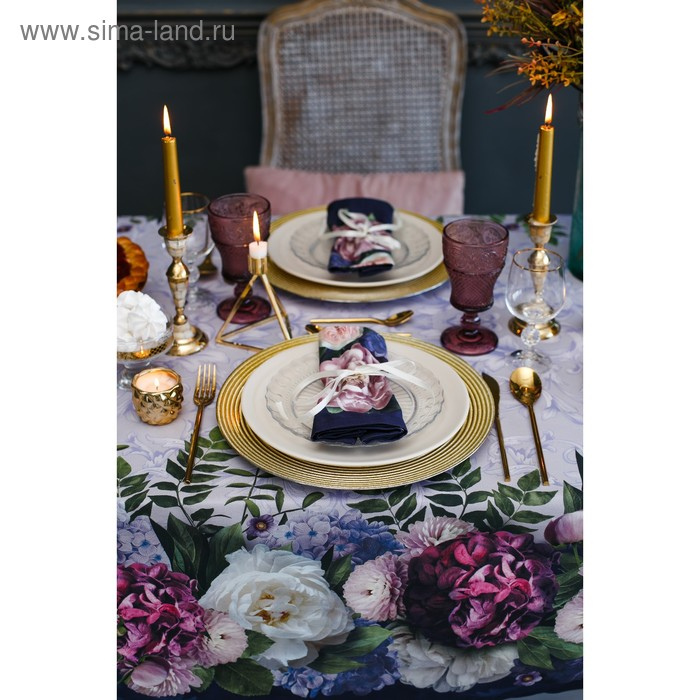 Скатерть "Этель" Цветочный этюд 220х150 см, 100% хл, саржа 190 гр/м2