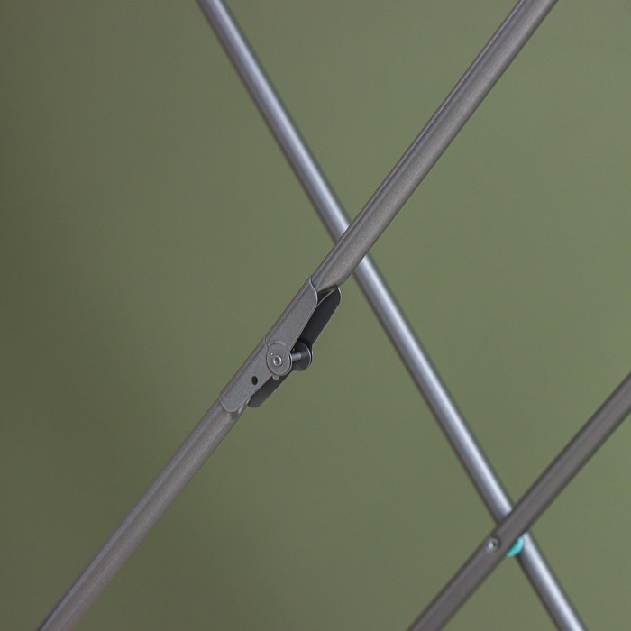 Сушилка для белья напольная складная, рабочая длина 18 м, высота от пола 95 см, ширина 54 см, цвет серый