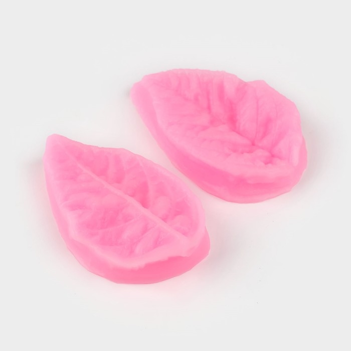 Молд &laquo;Лист розы&raquo;, силикон, 2 предмета, 5&times;3 см, цвет МИКС
